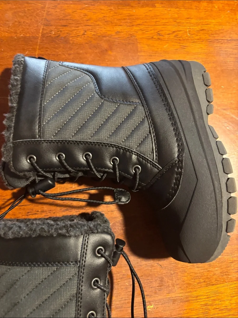 all in motion Black Kids Waterproof Snow Boots with Faux Fur